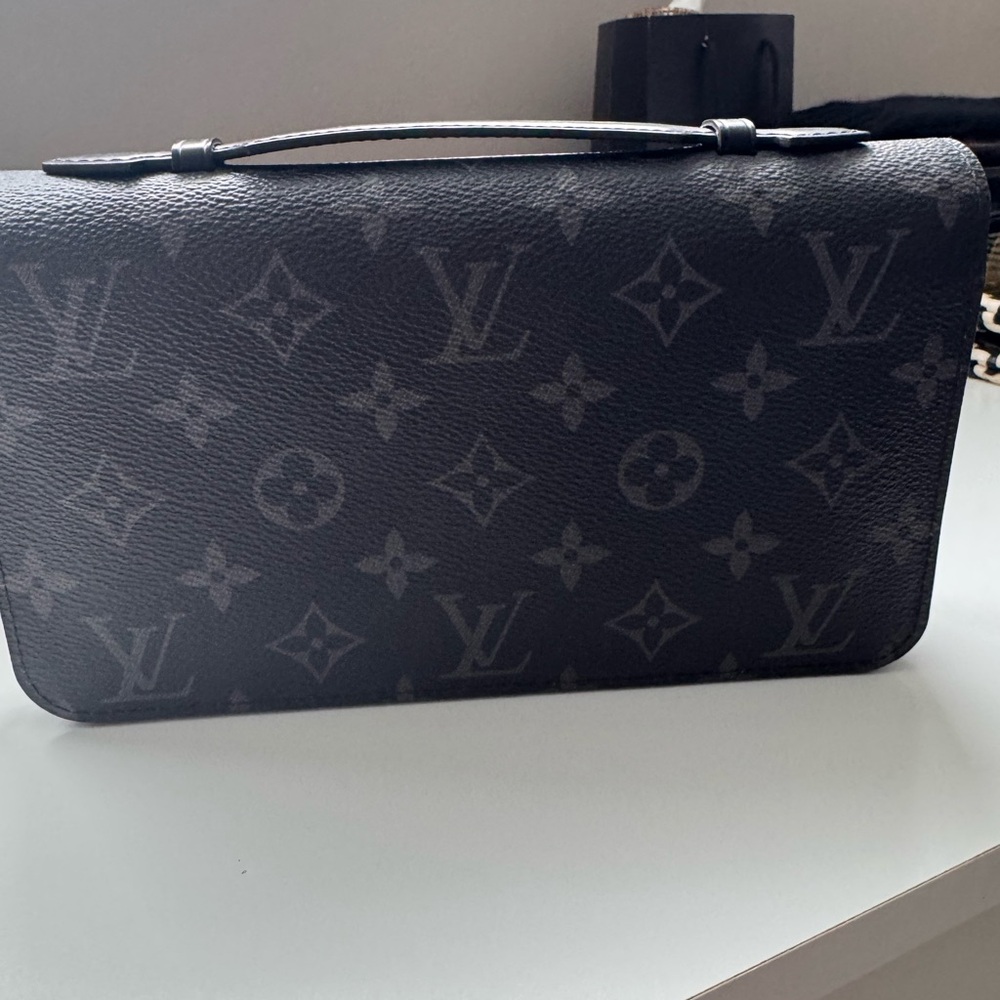 Louis Vuitton Black Monogram Eclipse Canvas Top-Handle Clutch